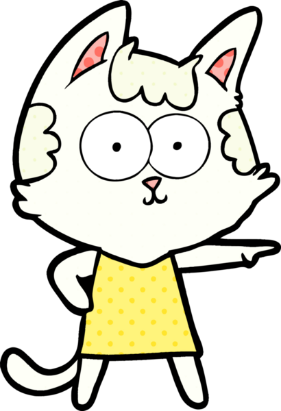 Mutlu çizgi film kedisi bir insan tarafından çizilmiş.