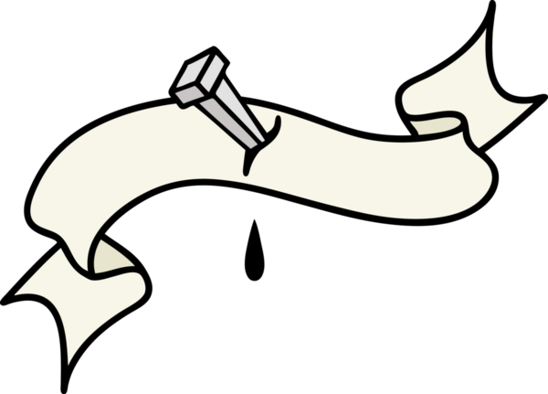 Bir insan tarafından çizilmiş demir çivi sancağıyla geleneksel dövme