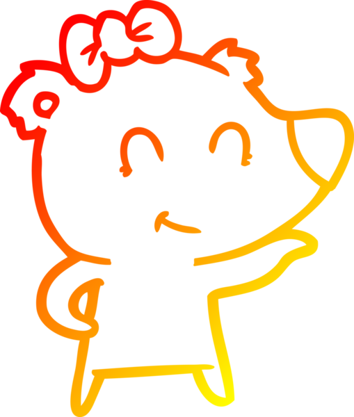 Bir insan tarafından çizilmiş dişi kutup ayısı karikatürü.