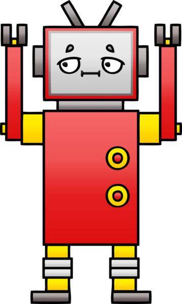 Bir insan tarafından çizilmiş bir robotun gölgelenmiş çizimi