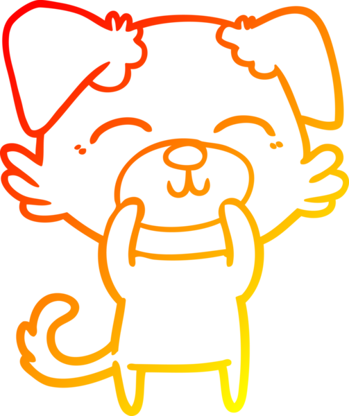 Bir insan tarafından çizilmiş çizgi film köpeğinin sıcak çizgi çizimi