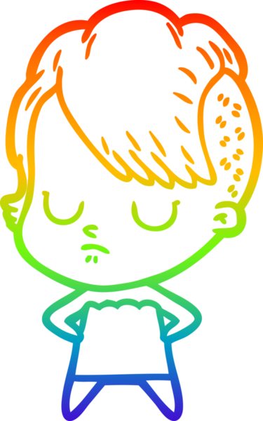 gökkuşağı gradyan çizimi bir insan tarafından çizilmiş bir karikatür kadın