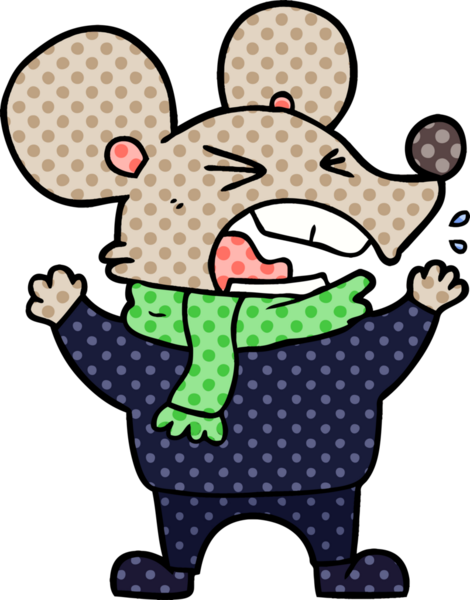 bir insan tarafından çizilmiş kızgın fare çizgi filmi