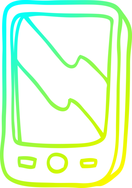 Bir insan tarafından çizilmiş bir cep telefonunun soğuk gradyan çizimi