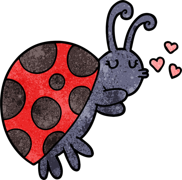 bir insan tarafından çizilmiş uğur böceği çizgi filmi