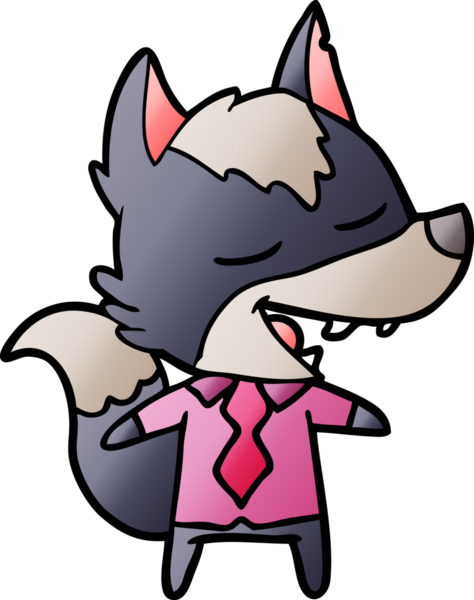 Bir insan tarafından çizilen gülen bir ofis kurdu.