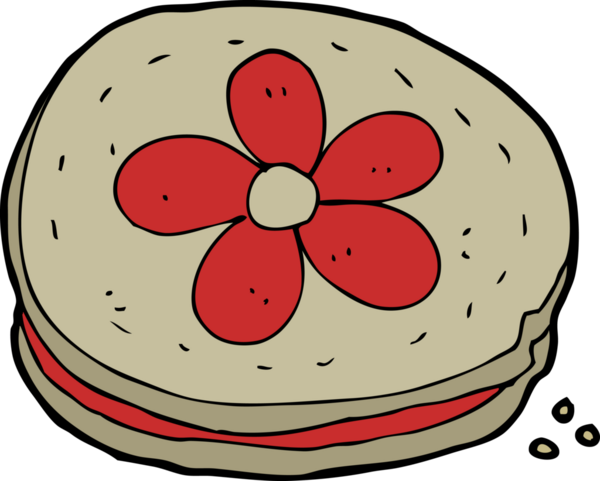 Bir insan tarafından çizilmiş çizgi film bisküvisi