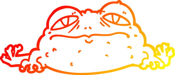 Bir insan tarafından çizilmiş çirkin bir kurbağanın sıcak çizgi çizimi