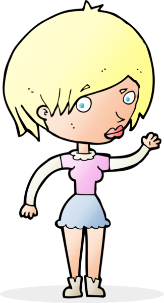 Bir insan tarafından çizilmiş, el sallayan bir kadın.