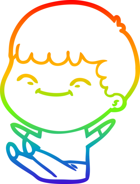 gökkuşağı gradyan çizgi çizimi bir insan tarafından çizilmiş mutlu bir çocuk