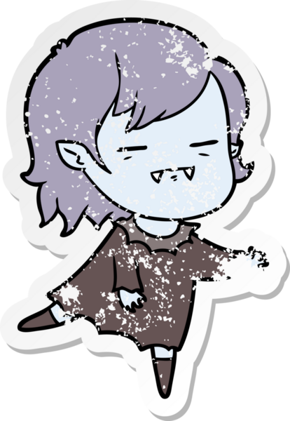 Bir insan tarafından çizilmiş ölümsüz vampir bir kızın sıkıntılı çıkartması.