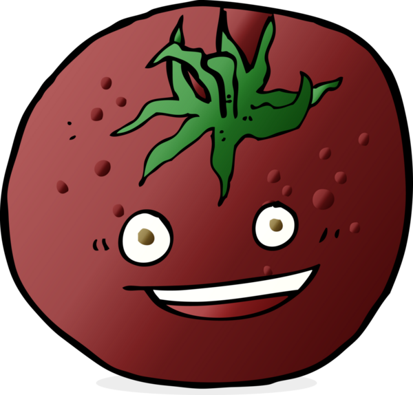 Bir insan tarafından çizilmiş domates çizgi filmi.