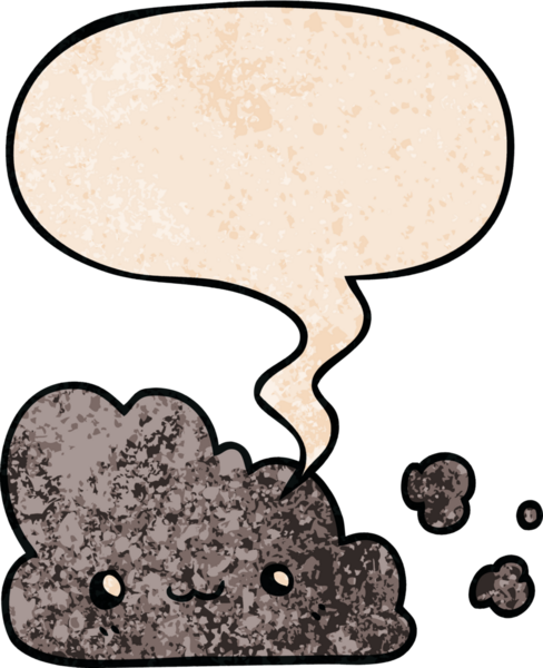 Bir insan tarafından çizilmiş geçmişe dönük konuşma baloncuklu şirin çizgi film bulutu.