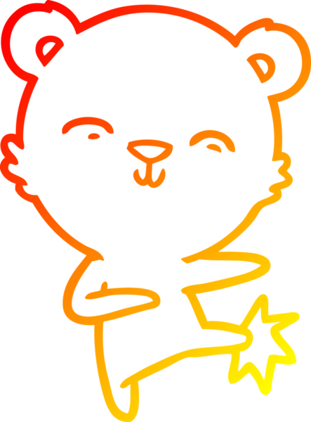 Bir insan tarafından çizilmiş mutlu bir kutup ayısının sıcak çizgi çizimi