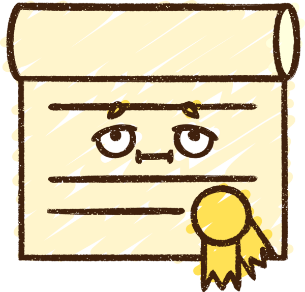 Bir insan tarafından çizilmiş Resmi Sertifika Tebeşiri