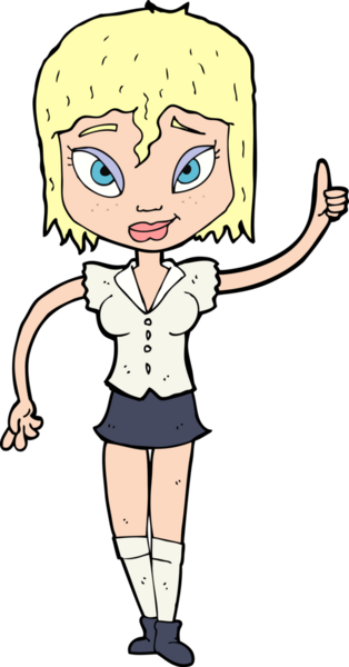 Bir insan tarafından çizilen çizgi filmdeki kadın.