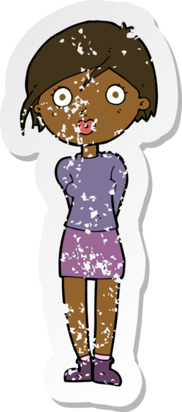 Bir insan tarafından çizilmiş bir karikatürün gerilimli çıkartması.