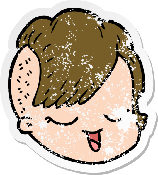 Bir insan tarafından çizilmiş karikatür kadın yüzü.