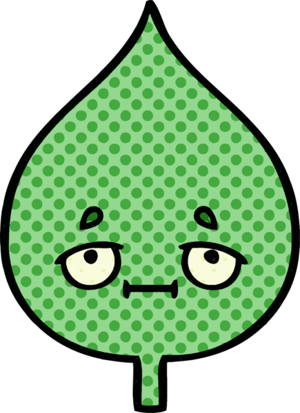 bir insan tarafından çizilmiş dışavurumsal yaprağın çizgi roman tarzı