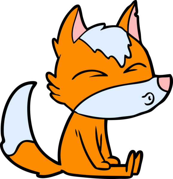 Bir insan tarafından çizilmiş tilki çizgi film karakteri