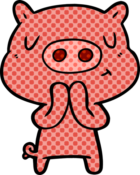 Bir insan tarafından çizilmiş çizgi film içerikli domuz.