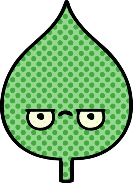 bir insan tarafından çizilmiş dışavurumsal yaprağın çizgi roman tarzı