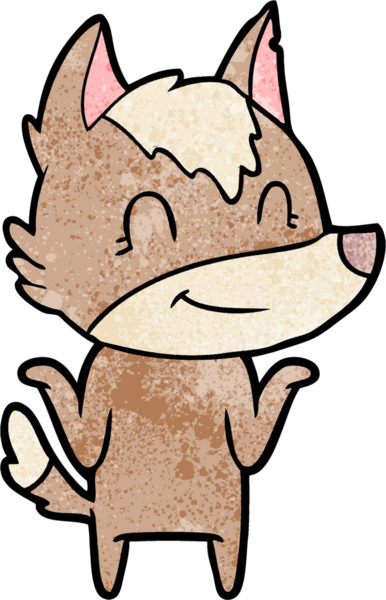 Bir insan tarafından çizilmiş dost canlısı bir kurt.