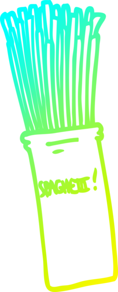 Bir insan tarafından çizilmiş bir makarna kavanozunun soğuk gradyan çizimi.