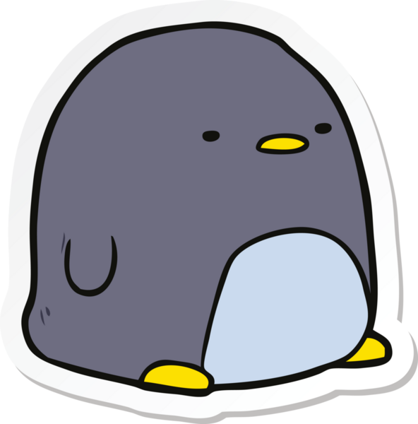 Bir insan tarafından çizilmiş şirin bir penguen çıkartması.