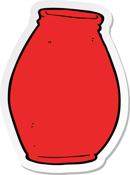 Bir insan tarafından çizilmiş bir vazonun etiketi.