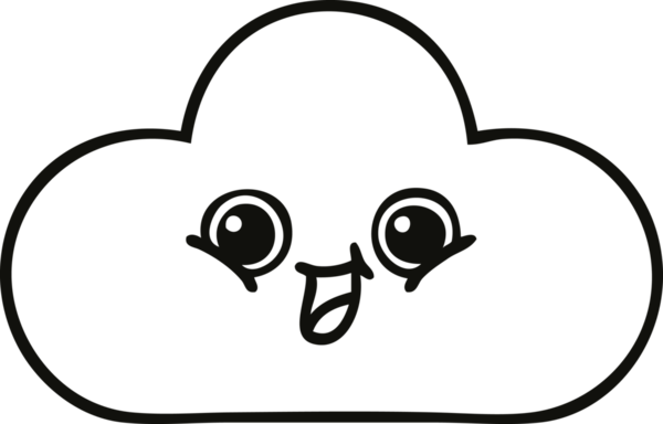 Bir insan tarafından çizilmiş bir bulutun çizgi çizimi