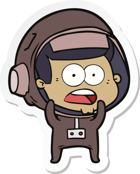 Bir insan tarafından çizilen bir karikatür çıkartması astronotu şaşırttı.