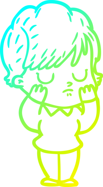 Bir insan tarafından çizilmiş bir karikatür kadın çizimi.