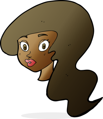 Bir insan tarafından çizilmiş güzel kadın yüzü.