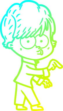 Bir insan tarafından çizilmiş bir karikatür kadın çizimi.