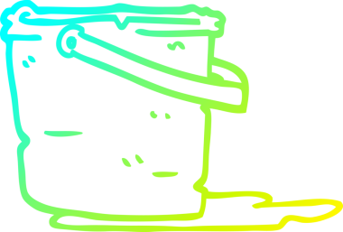 Bir insan tarafından çizilmiş karikatür kovası çizimi.