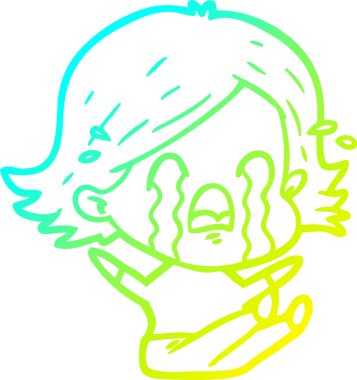 Bir insan tarafından çizilmiş ağlayan bir karikatür çizimi.