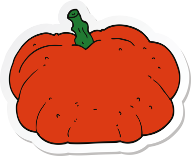 Bir insan tarafından çizilmiş bir balkabağı çıkartması.