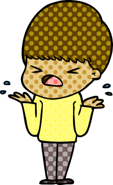 Çizgi film bir insan tarafından çizilmiş stresli adam