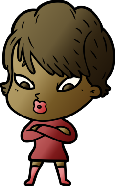 Bir insan tarafından çizilmiş karikatür kadın.