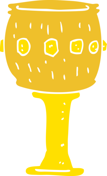 Bir insan tarafından çizilmiş kadehin düz renk çizimi