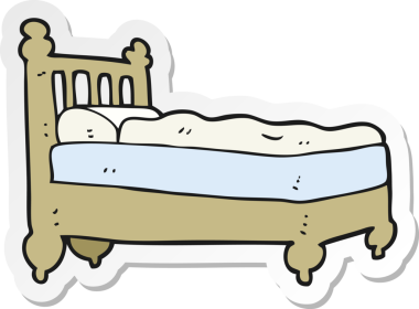 Bir insan tarafından çizilmiş karikatür yatağının çıkartması.