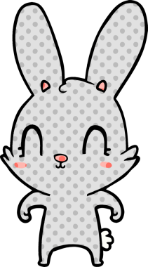 Bir insan tarafından çizilmiş şirin çizgi film tavşanı.