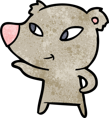 Bir insan tarafından çizilmiş sevimli çizgi film ayısı.