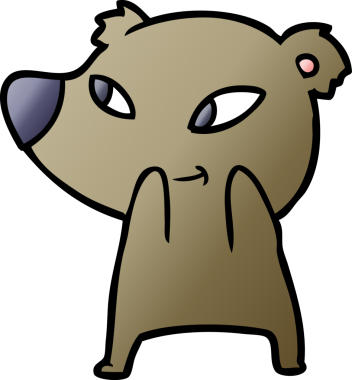 Bir insan tarafından çizilmiş sevimli çizgi film ayısı.