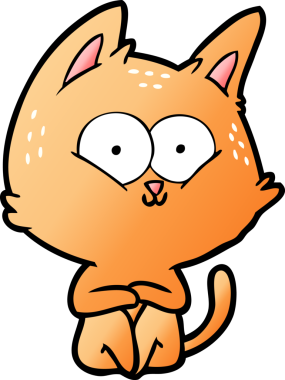 Bir insan tarafından çizilmiş çizgi film kedisi.