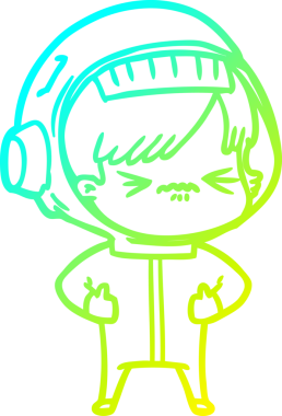 Bir insan tarafından çizilmiş kızgın bir uzay kızı çizimi.