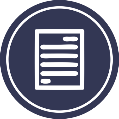 bir insan tarafından çizilmiş resmi belge dairesel simgesi