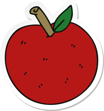 Bir insan tarafından çizilmiş tuhaf bir elmanın çıkartması.