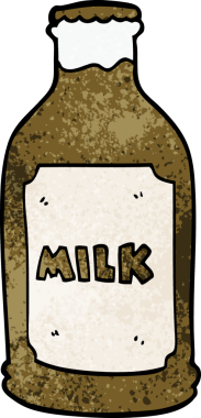 Bir insan tarafından çizilmiş çikolatalı süt.